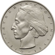 50 Zlotys Frederic Chopin; Trial Strike CuNi without Próba reverse image