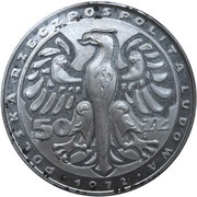 50 Zlotys Fryderyk Chopin right; Trial Strike Ag obverse image