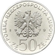 50 Zlotys Duke Mieszko I halflength portrait; Trial Strike obverse image
