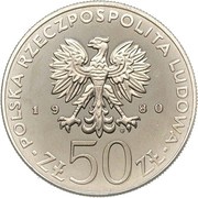 50 Zlotys Bolesław I Chrobry; Trial Strike obverse image