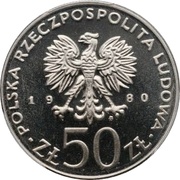 50 Zlotys Bolesław I Chrobry; Trial Strike obverse image
