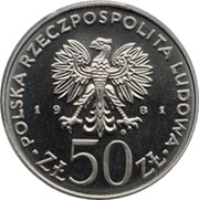50 Zlotys Bolesław II Śmiały; Trial Strike obverse image