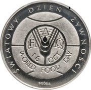 50 Zlotys FAO - World Food Day; Trial Strike, Poland, 1981 reverse image