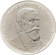 50 Zlotys Ignacy Łukasiewicz; Trial Strike, Poland, 1983 reverse image
