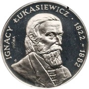 50 Zlotys Ignacy Łukasiewicz; Trial Strike, Poland, 1983 reverse image