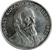 50 Zlotys Ignacy Łukasiewicz, Poland, 1983 reverse image