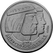 100 Zlotys Polish Millennium Trial Strike CuNi faces right with eagle; large eagle 2nd type, Poland, 1960 reverse image
