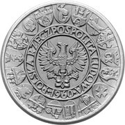 100 Zlotys Polish Millennium Trial Strike Ni bust right obverse image