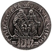 100 Zlotys Polish Millennium; Trial Strike, Poland, 1966 reverse image