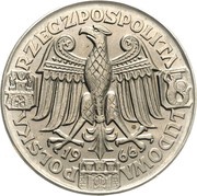 100 Zlotys Polish Millennium heads; Trial Strike obverse image
