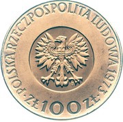 100 Zlotys Mikolaj Kopernik big; Trial Strike Cu obverse image