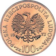 100 Zlotys Mikolaj Kopernik bust; Trial Strike Cu obverse image