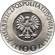 100 Zlotys Mikolaj Kopernik big; Trial Strike Ag obverse image