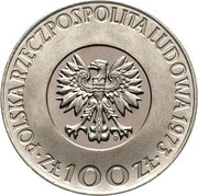 100 Zlotys Mikolaj Kopernik big; Trial Strike Ni obverse image
