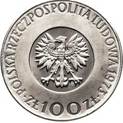100 Zlotys Mikolaj Kopernik big; Trial Strike Ag obverse image