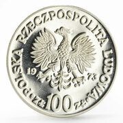 100 Zlotys Mikolaj Kopernik bust; Trial Strike Ag obverse image
