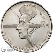 100 Zlotys Maria Skłodowska-Curie; Trial Strike Ni, Poland, 1974 reverse image