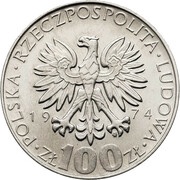 100 Zlotys Maria Skłodowska-Curie; Trial Strike obverse image