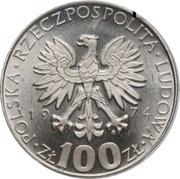 100 Zlotys Maria Skłodowska-Curie; Trial Strike obverse image