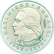 100 Zlotys Kazimierz Pułaski; Trial Strike, Poland, 1976 reverse image