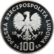 100 Zlotys Henryk Sienkiewicz; Trial Strike obverse image