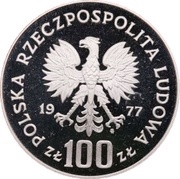 100 Zlotys Władyslaw Reymont date on the right; Trial Strike obverse image