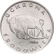 100 Zlotys Environmental Protection - Buffalo; Trial Strike, Poland, 1977 reverse image