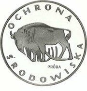 100 Zlotys Environmental Protection - Buffalo; Trial Strike, Poland, 1977 reverse image