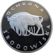 100 Zlotys Environmental Protection - Buffalo, Poland, 1977 reverse image