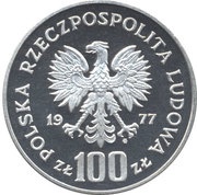 100 Zlotys Wawel Castle of Krakow obverse image