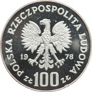 100 Zlotys Adam Mickiewicz; Trial Strike obverse image