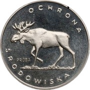 100 Zlotys Environmental Protection - Moose; Trial Strike, Poland, 1978 reverse image