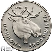 100 Zlotys Environmental Protection - Moose; Trial Strike, Poland, 1978 reverse image