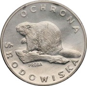 100 Zlotys Environmental Protection - Beaver; Trial Strike, Poland, 1978 reverse image