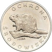 100 Zlotys Environmental Protection - Beaver; Trial Strike, Poland, 1978 reverse image