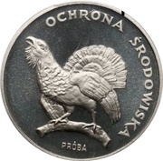 100 Zlotys Environment Protection - Cappercaillie; Trial Strike, Poland, 1980 reverse image