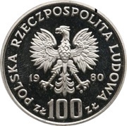 100 Zlotys Jan Kochanowski; Trial Strike obverse image