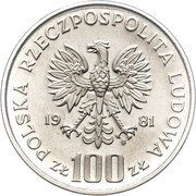 100 Zlotys General Wladyslaw Sikorski; Trial Strike obverse image
