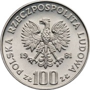 100 Zlotys Mariacki Church; Trial Strike obverse image