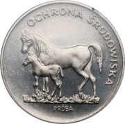 100 Zlotys Environmental Protection - Horses; Trial Strike, Poland, 1981 reverse image