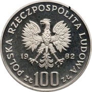 100 Zlotys Environment Protection - White Stork; Trial Strike obverse image