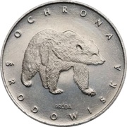 100 Zlotys Environment Protection - Bear; Trial Strike, Poland, 1983 reverse image