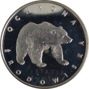 100 Zlotys Environmental Protection - Bear, Poland, 1983 reverse image