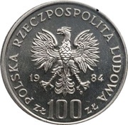 100 Zlotys 40 Years of Peoples Republic of Poland; Trial Strike obverse image
