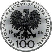 100 Zlotys Papal Visit; Trial Strike obverse image
