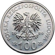 100 Zlotys Wladyslaw I Lokietek Trial Strike obverse image