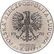 200 Zlotys XXI Summer Olympics; Trial Strike obverse image