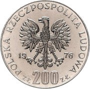200 Zlotys XXI Summer Olympics; Trial Strike obverse image