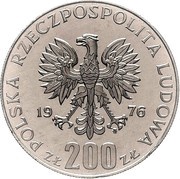 200 Zlotys XXI Summer Olympics; Trial Strike obverse image