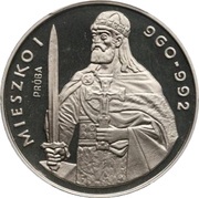 200 Zlotys Duke Mieszko I half lenght; Trial Strike, Poland, 1979 reverse image